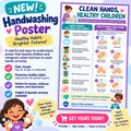 Clean Hands, Healthy Children bilingual handwashing poster collection, English and Spanish