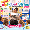 Alphabet Strips promotional presentation showing preschool classroom circle-time use